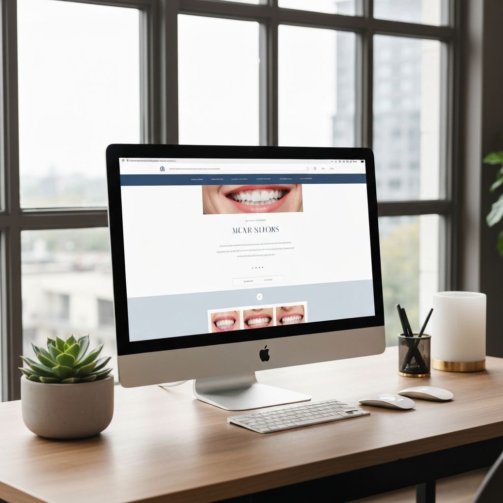 Modern luxury dental website on a sleek monitor